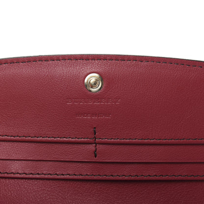 Burberry Grainy Calfskin House Check Porter Continental Wallet Russet Red 8 of 8