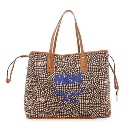 MCM Visetos Large Liz Reversible Shopper Tote Cognac 4 of 12