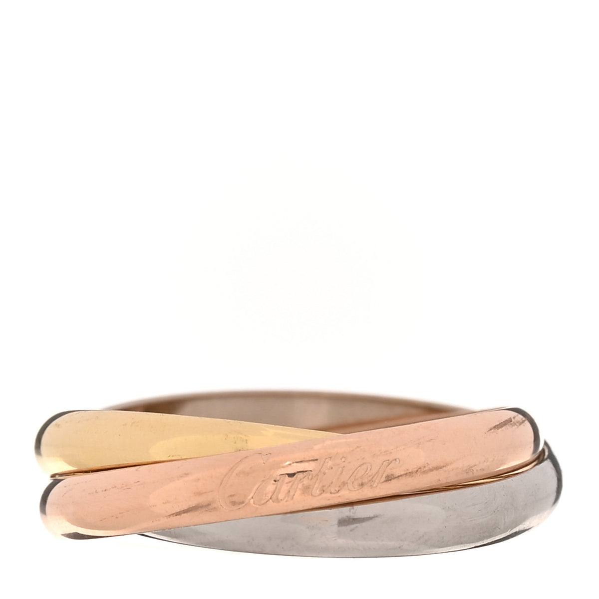 Cartier 18K Pink Yellow White Gold Small Trinity Ring 58 8.25 1 of 4