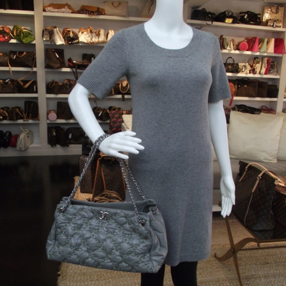 Nylon Quilted Tweed on Stitch Tote Gray