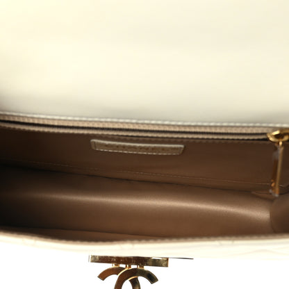 Chanel Lambskin Quilted Medium Golden Class Flap White 5 of 10