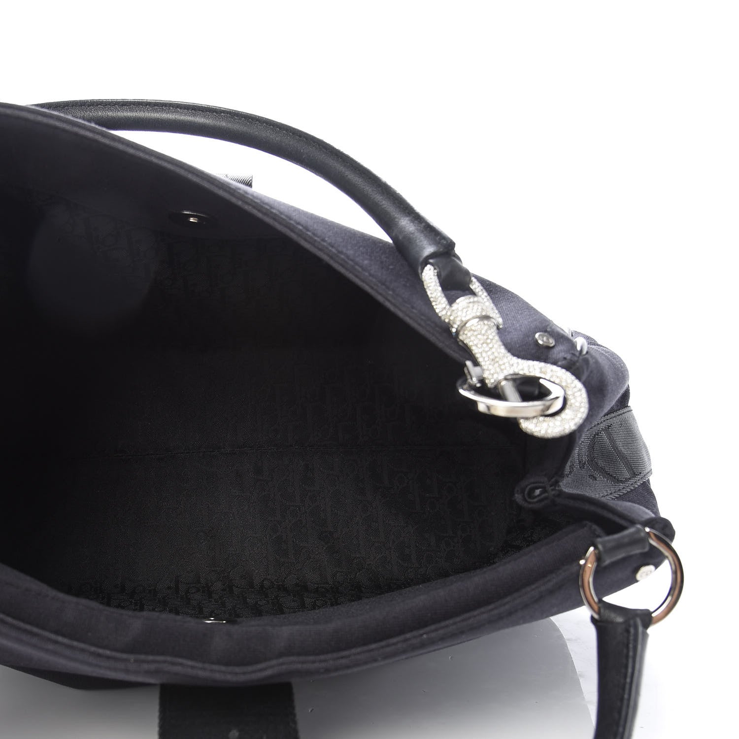 Christian Dior Satin Crystal Hardcore Shoulder Bag Navy Black 5 of 9