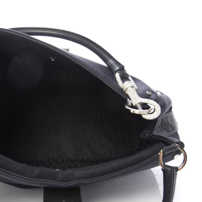 Christian Dior Satin Crystal Hardcore Shoulder Bag Navy Black 5 of 9