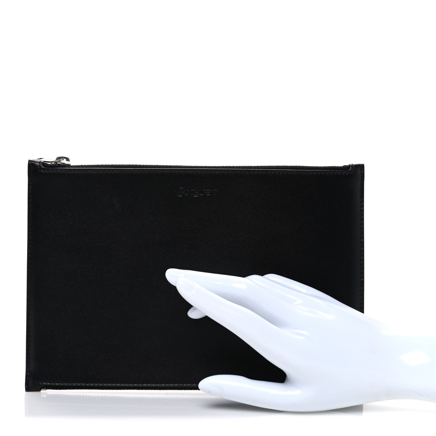 Saint Laurent Calfskin Zipped Travel Document Holder Black 2 of 7