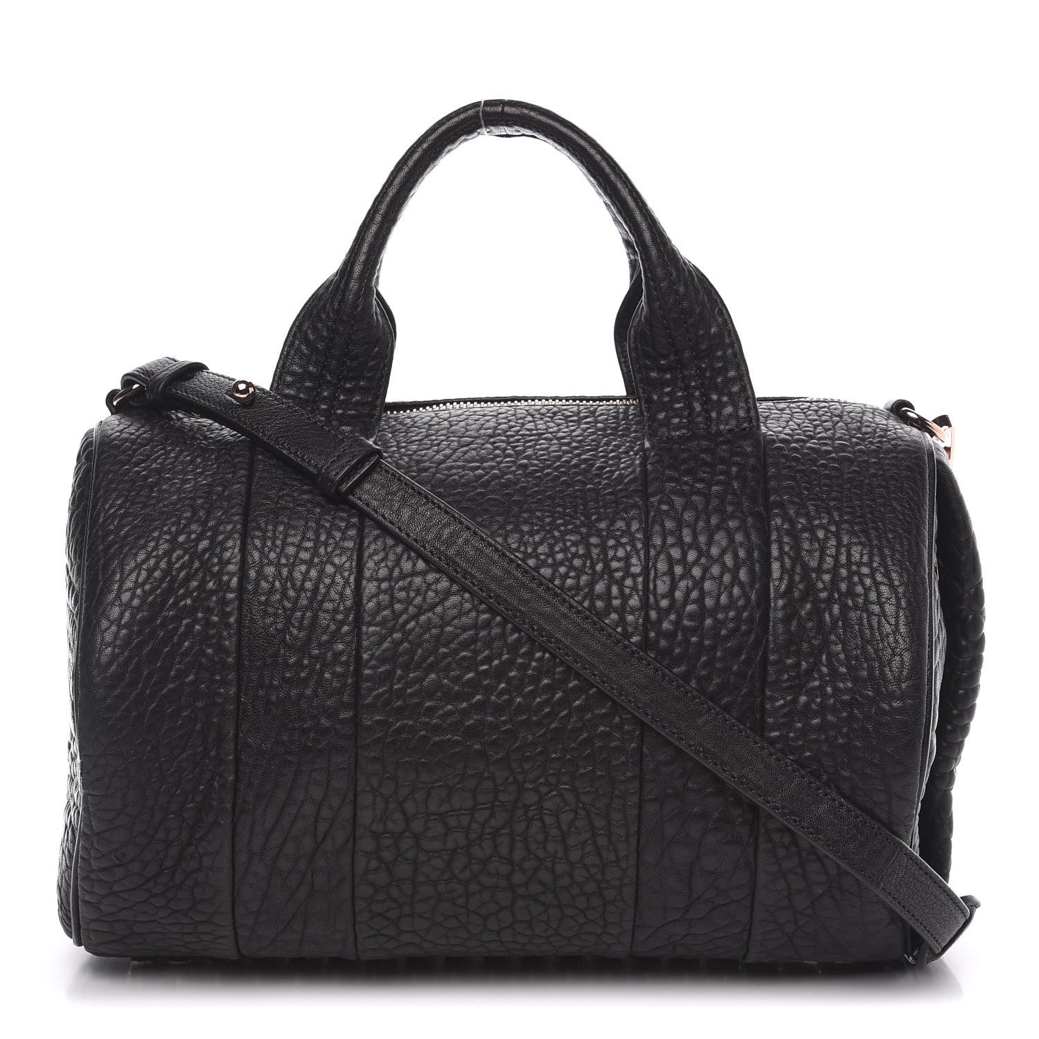 Alexander Wang Pebbled Lambskin Rocco Black Rose Gold Hardware 1 of 9