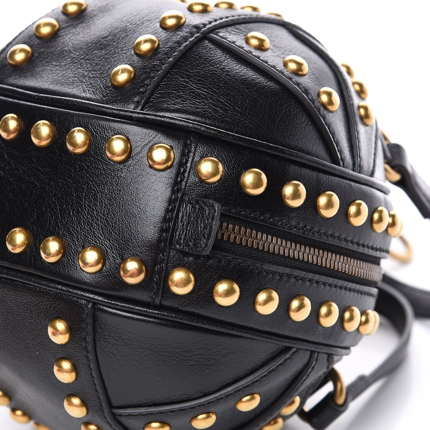 Gucci Calfskin Studded Mini Tifosa Baseball Shaped Shoulder Bag Black 10 of 10