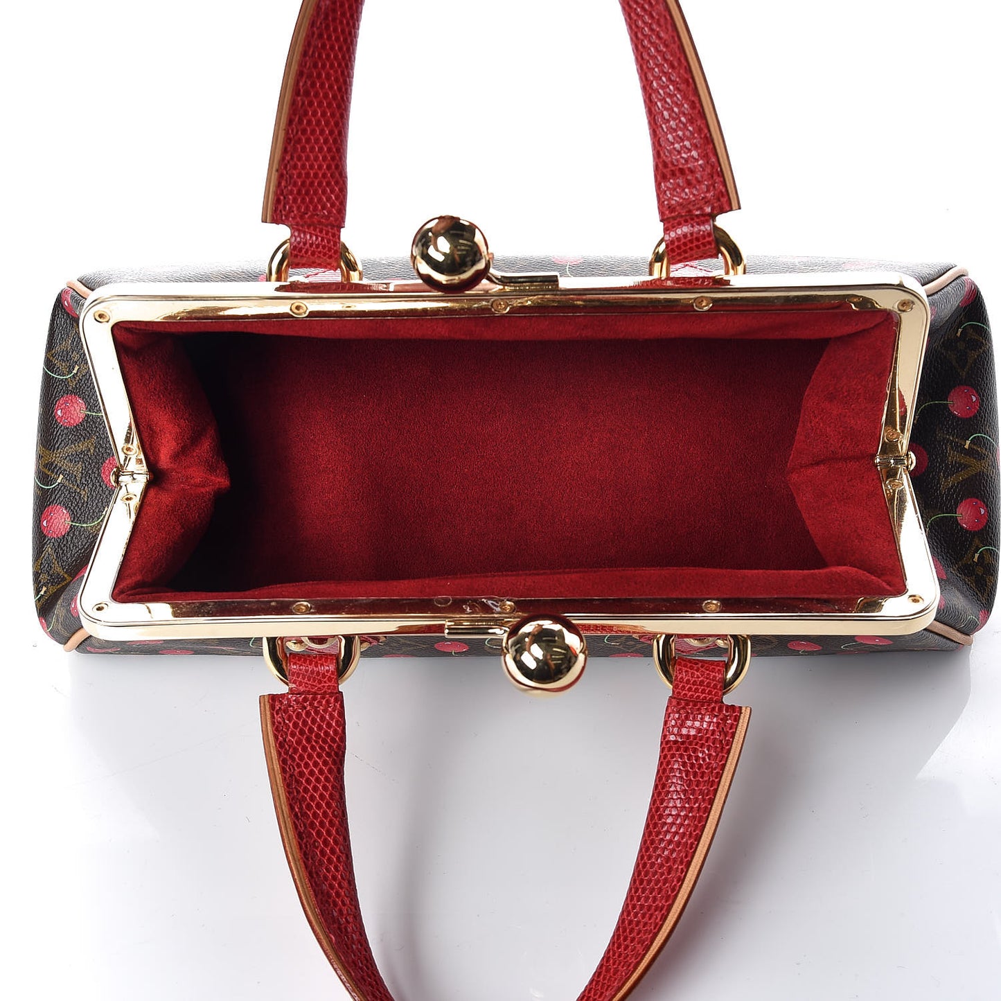 Monogram Cerises Lizard Sac Fermoir GM
