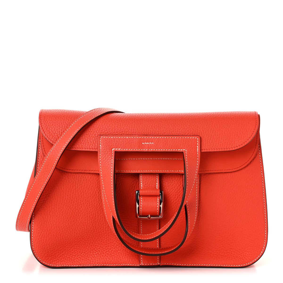 Hermes Taurillon Clemence Halzan 31 GM Orange 1 of 10