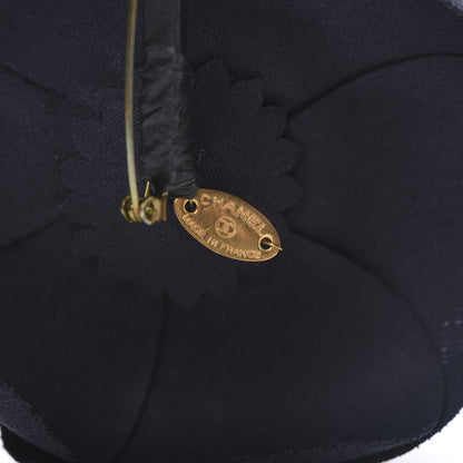 Chanel Silk Taffeta Camellia Brooch Pin Navy 4 of 5