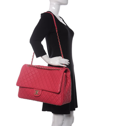 Chanel Calfskin Quilted XXL Travel Flap Bag Dark Pink 2 of 11