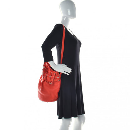 Alexander Wang Pebbled Lambskin Small Diego Bucket Red Gold Hardware 2 of 9