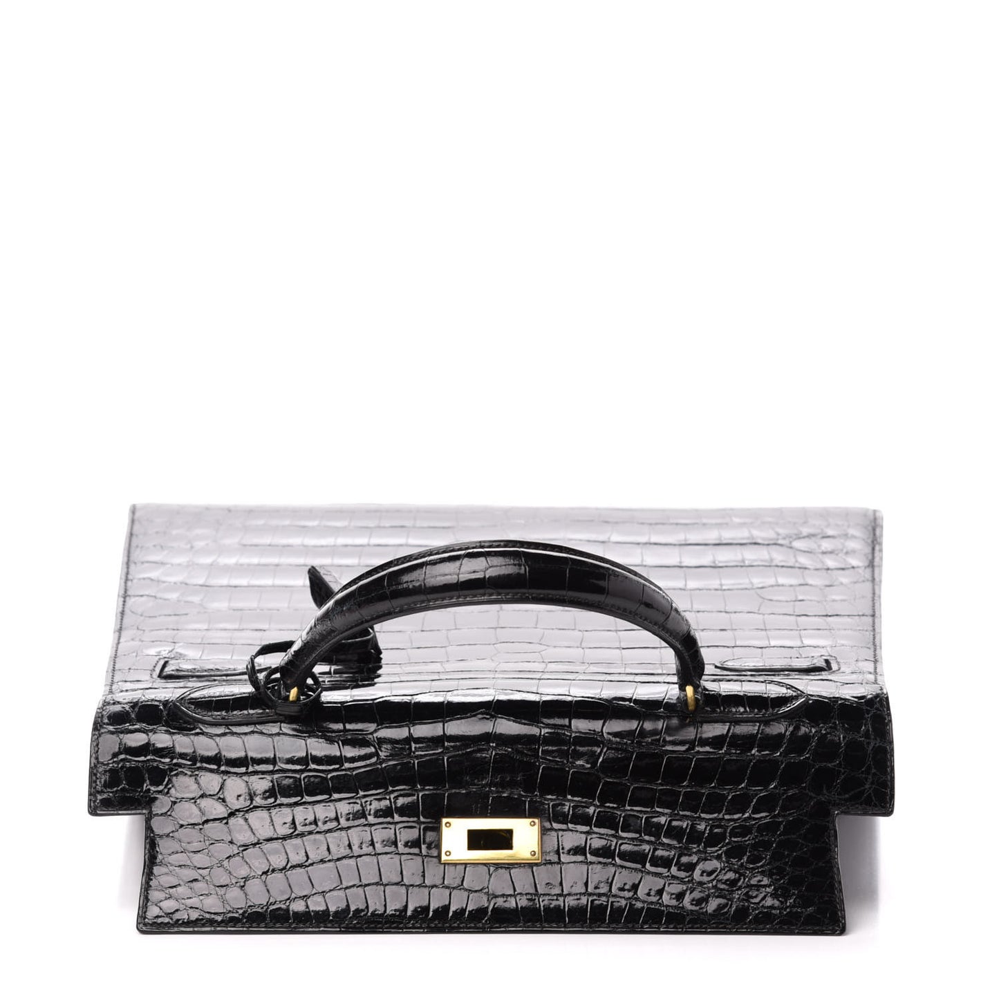 Shiny Crocodile Kelly Sellier 32 Black