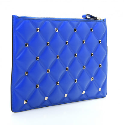Valentino Garavani Nappa Small Candystud Zip Pouch Acid Blue 3 of 7