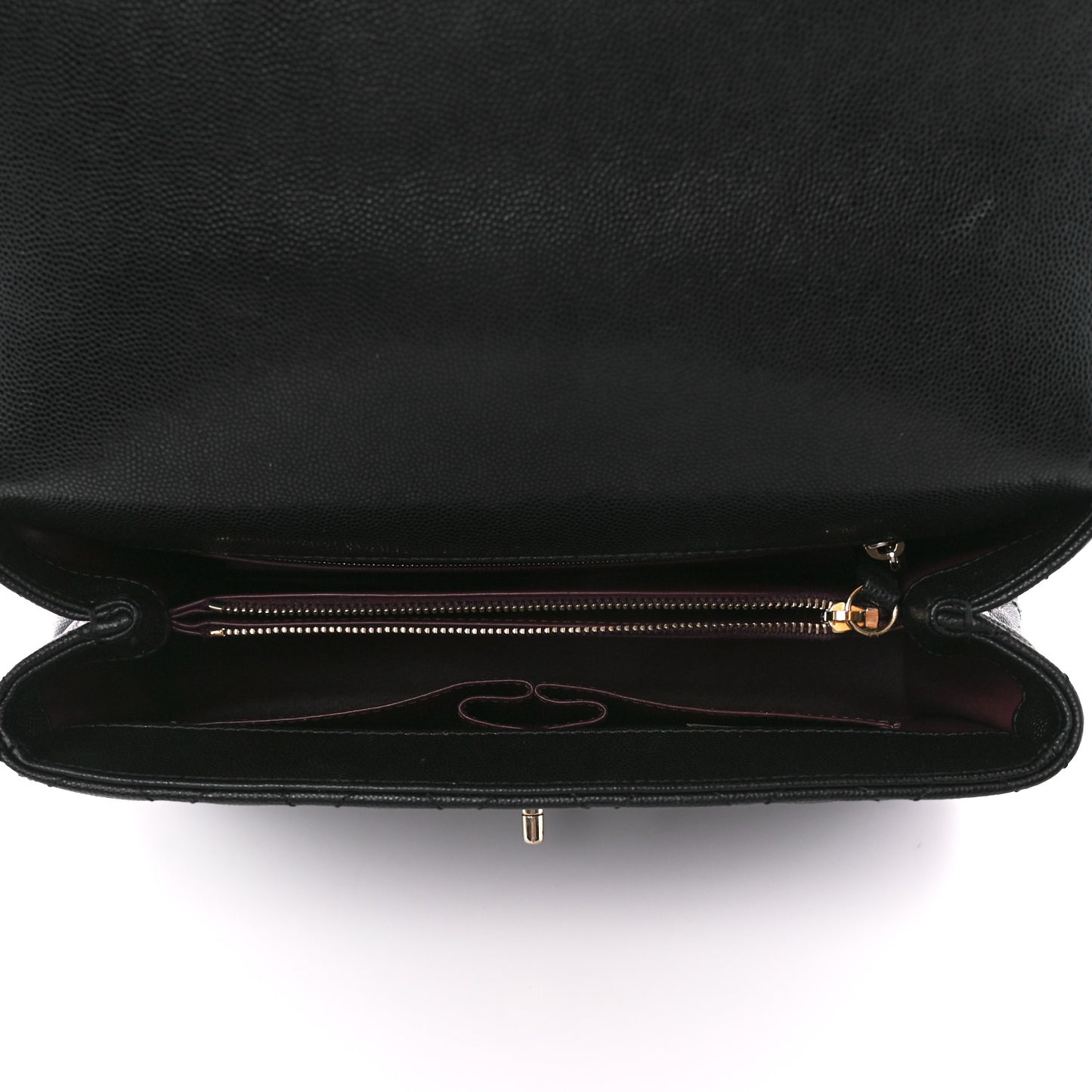 Caviar Quilted Small Coco Handle Flap Black