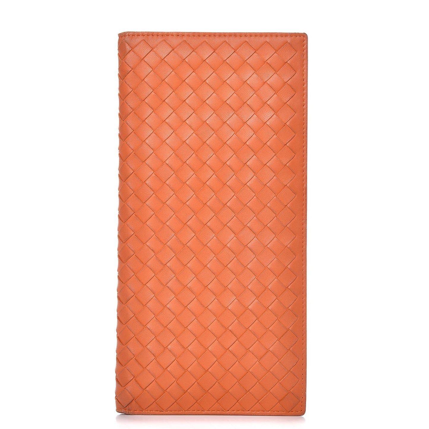 Nappa Intrecciato Long Bifold Wallet Orange