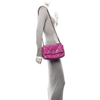 Chanel Lambskin Quilted Medium Chanel 19 Flap Purple 2 of 11