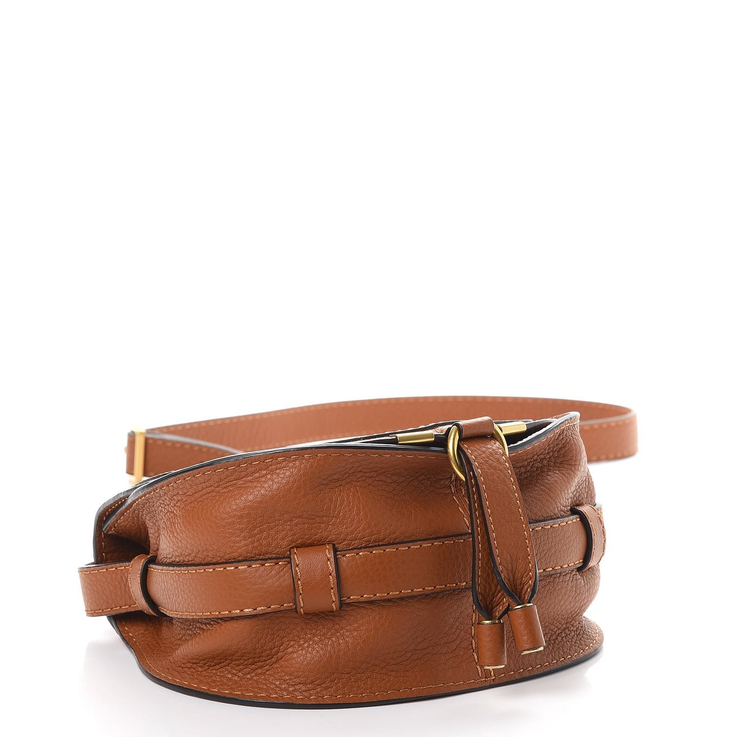 Calfskin Mini Marcie Round Crossbody Bag Tan