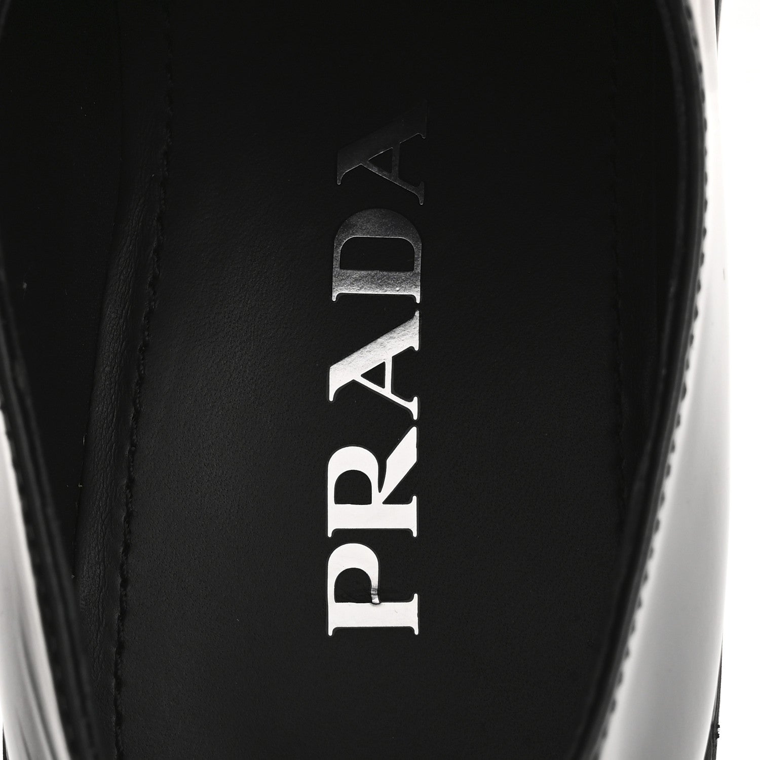 Prada Spazzolato Metal Triangle Logo 50mm Loafers 37 Black 7 of 13