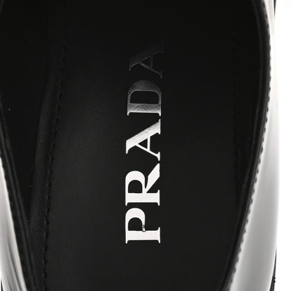 Prada Spazzolato Metal Triangle Logo 50mm Loafers 37 Black 7 of 13