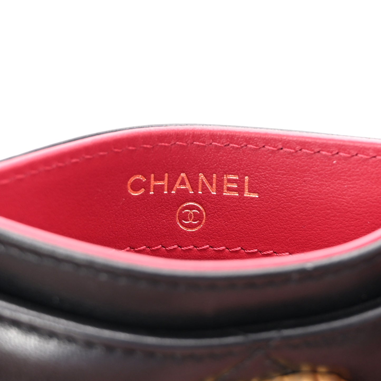 Lambskin Quilted Chanel 19 Card Holder Black