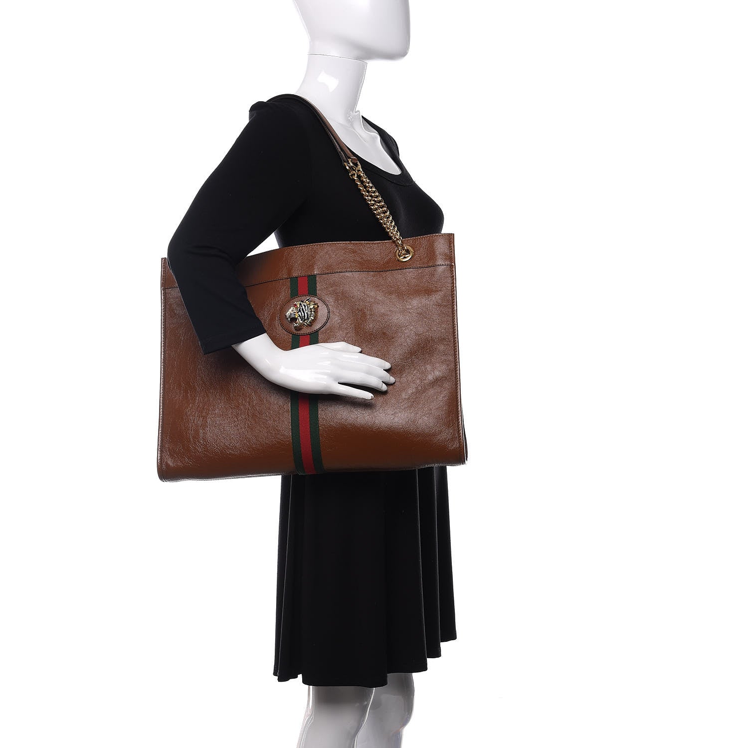 Gucci Calfskin Large Rajah Chain Tote Cuir 2 of 10