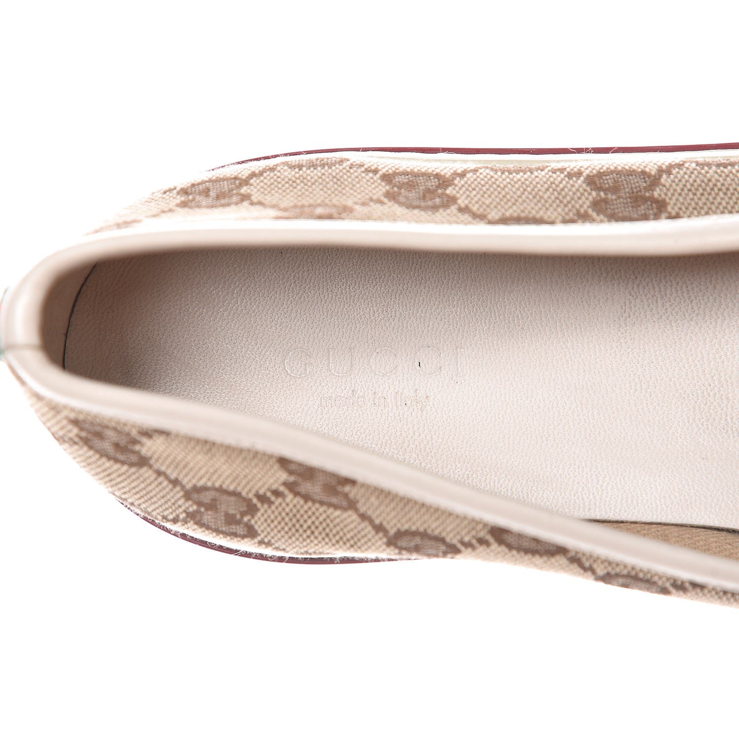 Gucci Monogram Script Web Flats 38 Beige Ebony 9 of 11