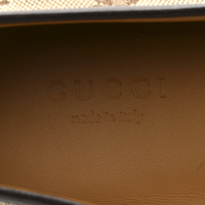 Gucci Canvas GG Monogram Horsebit Calfskin Womens Horsebit Platform Loafers 38 Beige Ebony 6 of 12