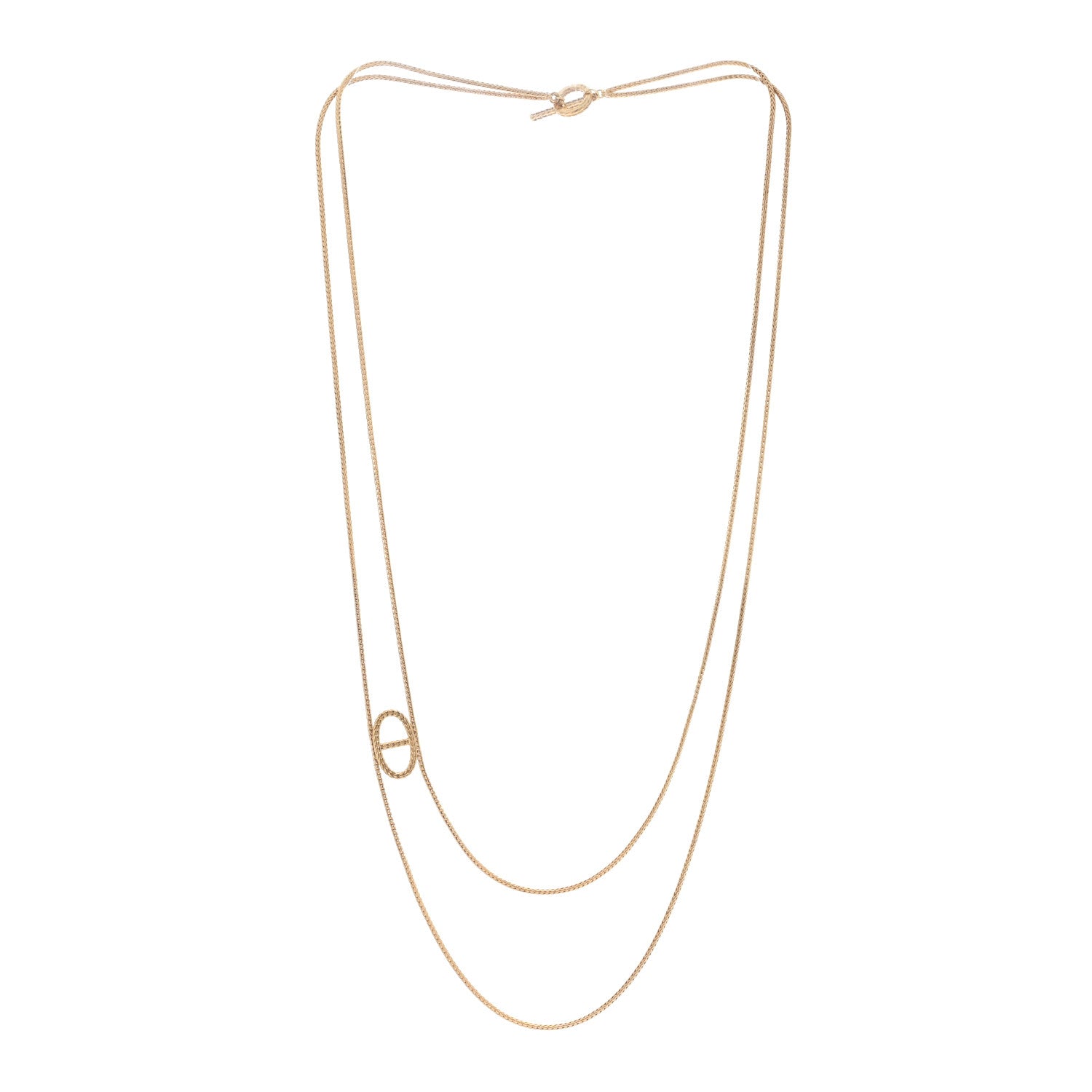 Hermes 18K Yellow Gold Chaine D'Ancre Danae Long Necklace 3 of 5
