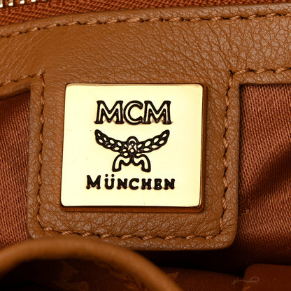 MCM Visetos Studded Medium Dual Stark Backpack Cognac 5 of 9