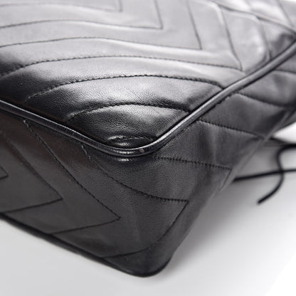 Chanel Lambskin Chevron Quilted Tassel Camera Case Black 14 of 16