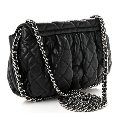 Chanel Washed Lambskin Quilted Large Chain Around Flap Black 3 of 10