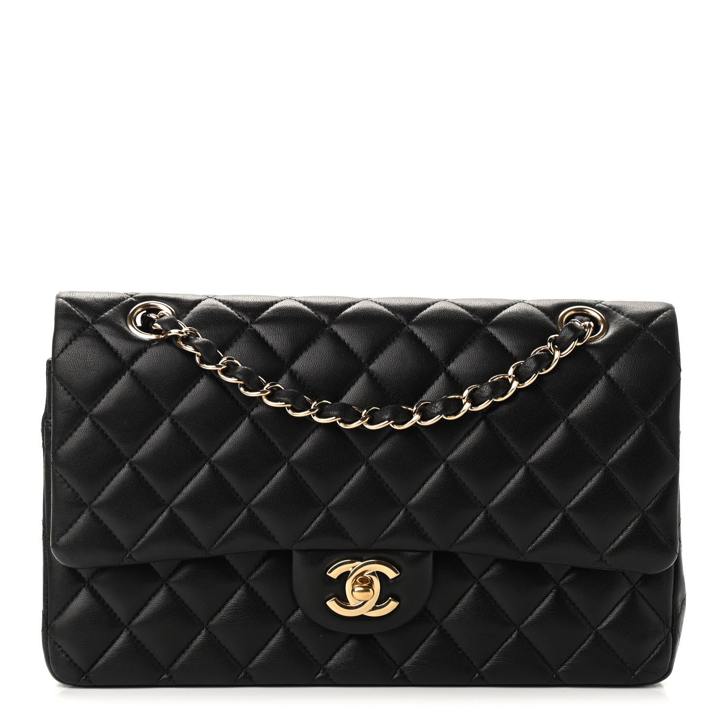 Chanel Lambskin Quilted Medium Double Flap Black 1 of 12