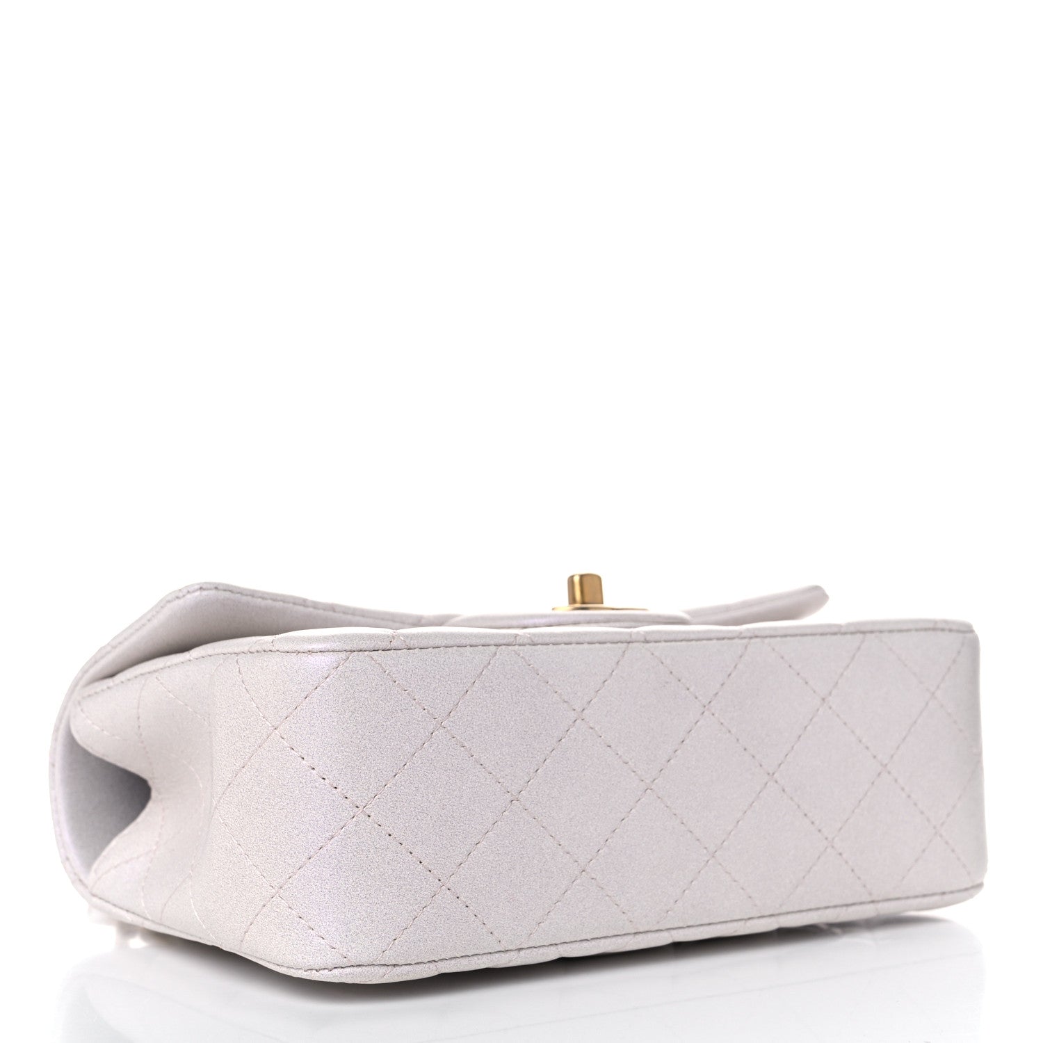 Chanel Iridescent Lambskin Quilted Mini Top Handle Rectangular Flap White 4 of 10