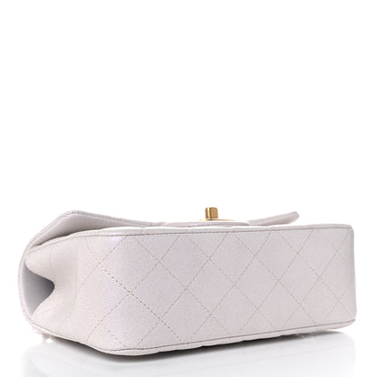 Chanel Iridescent Lambskin Quilted Mini Top Handle Rectangular Flap White 4 of 10