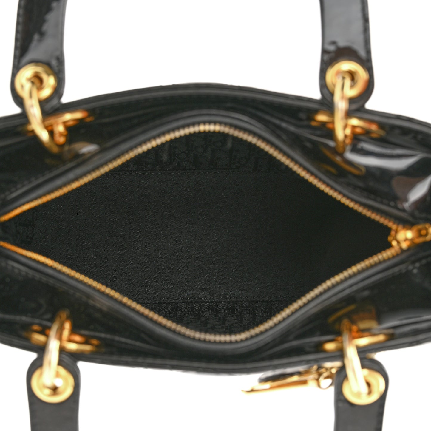 Patent Cannage Medium Lady Dior Black