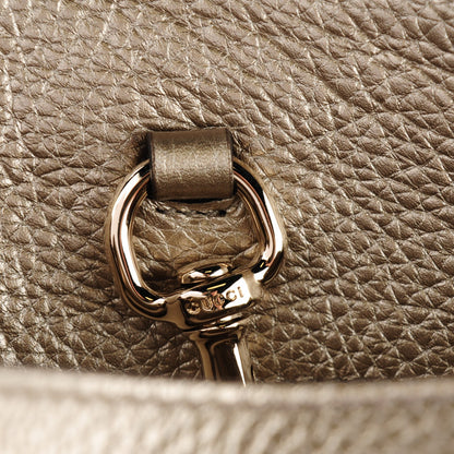 Gucci Metallic Pebbled Calfskin Medium Soho Chain Shoulder Bag Golden Beige 8 of 9