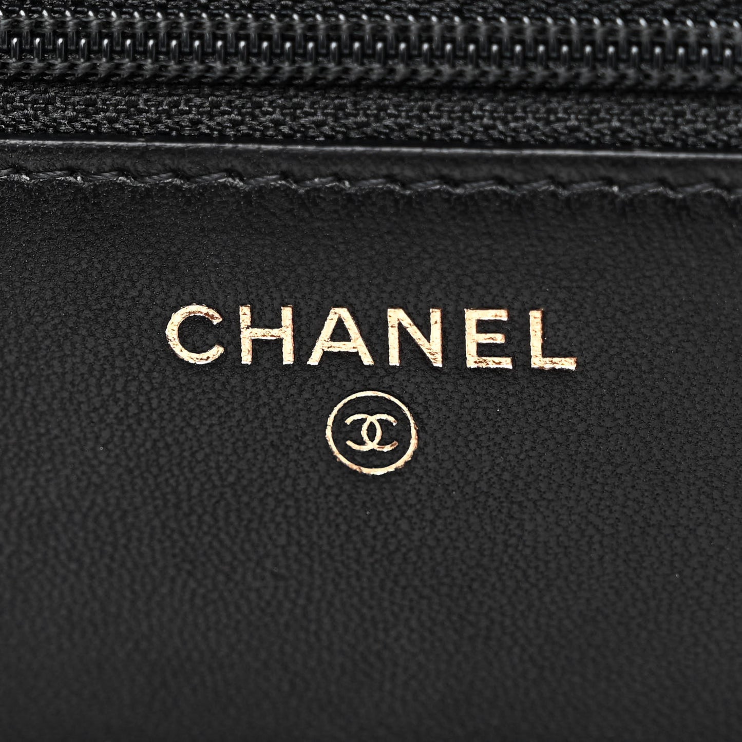 Lambskin Quilted Trendy CC Wallet On Chain WOC Black