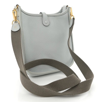 Hermes Taurillon Clemence Amazone Evelyne TPM Bleu Pale Etain 3 of 11