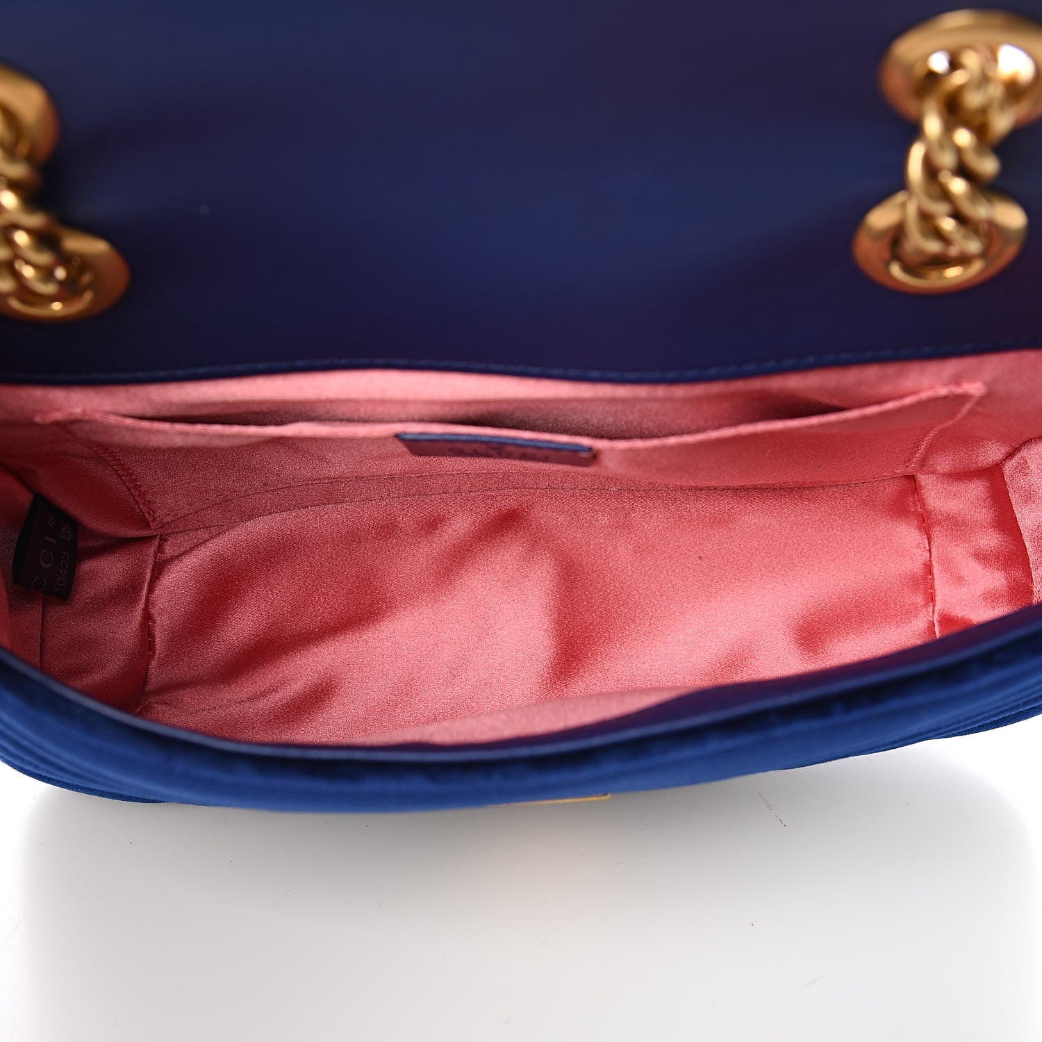 Gucci Velvet Matelasse Mini GG Marmont Shoulder Bag Cobalt Blue 5 of 10