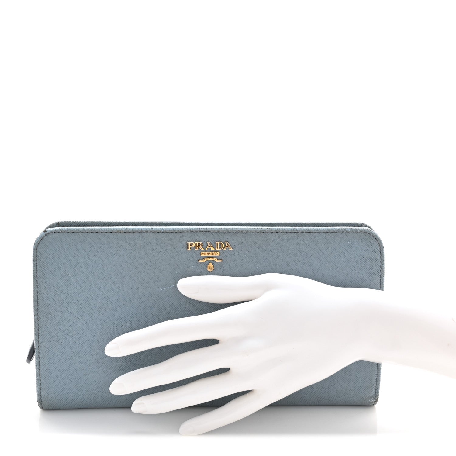 Prada Saffiano Metal Continental Wallet Astrale 2 of 14