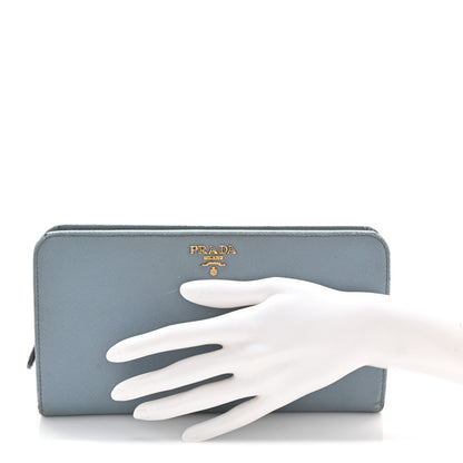 Prada Saffiano Metal Continental Wallet Astrale 2 of 14