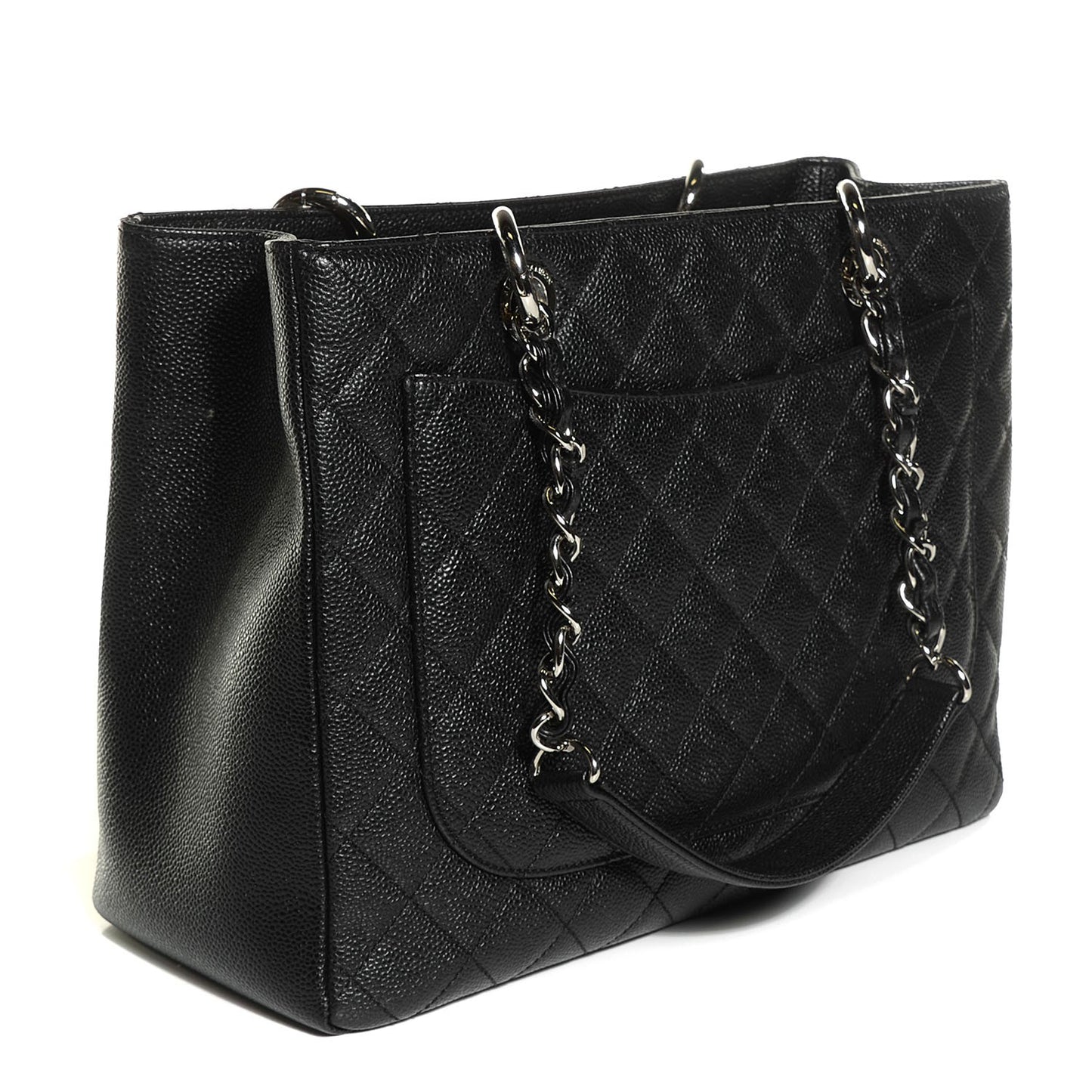 Caviar Quilted Grand Shopping Tote GST Black