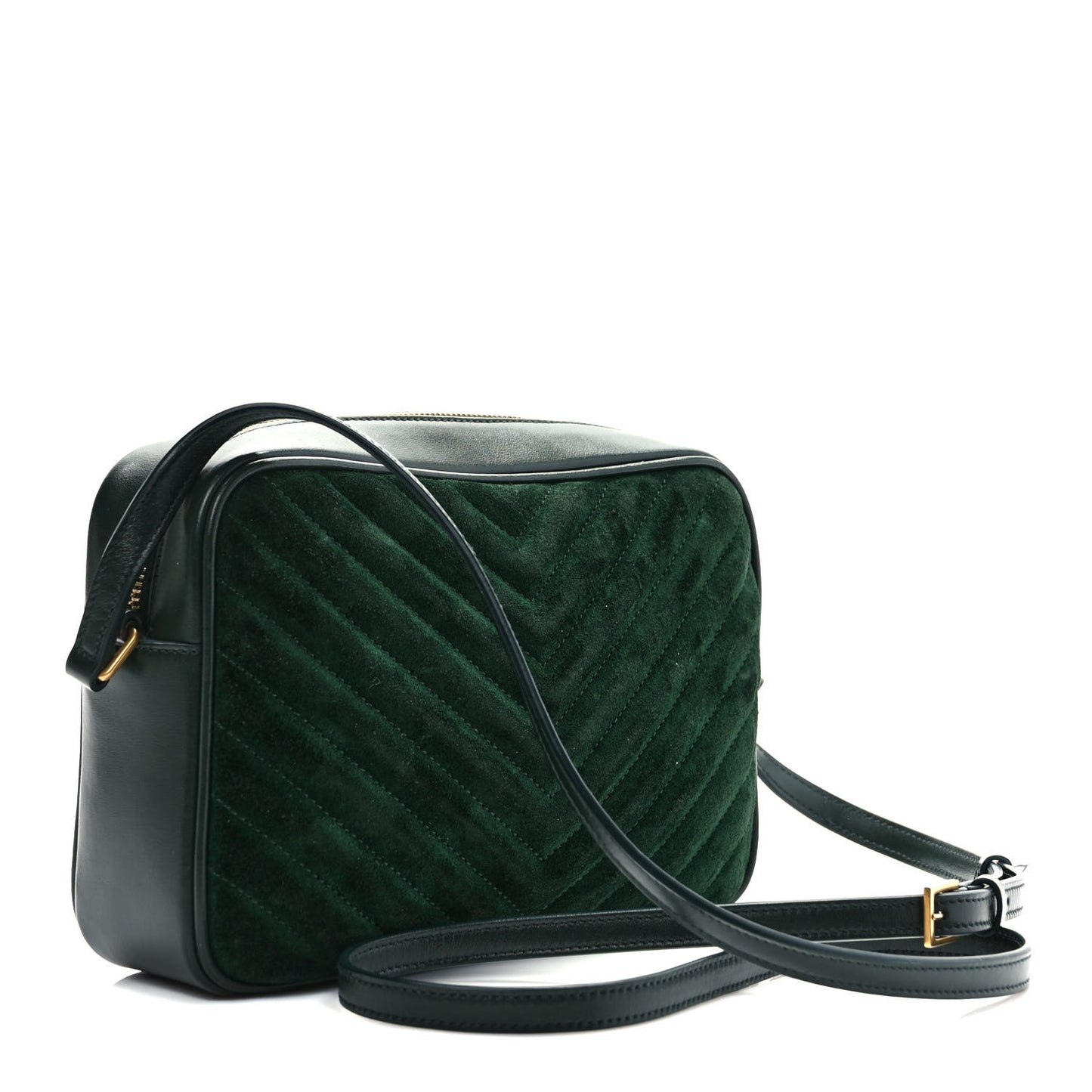 Suede Calfskin Monogram Lou Camera Bag Vert Fonce