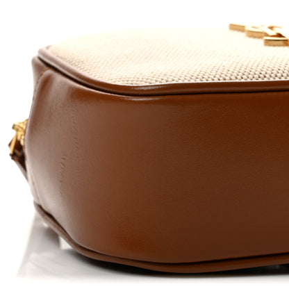 Saint Laurent Calfskin Canvas Monogram Lou Belt Bag Natural Beige Brick 9 of 10