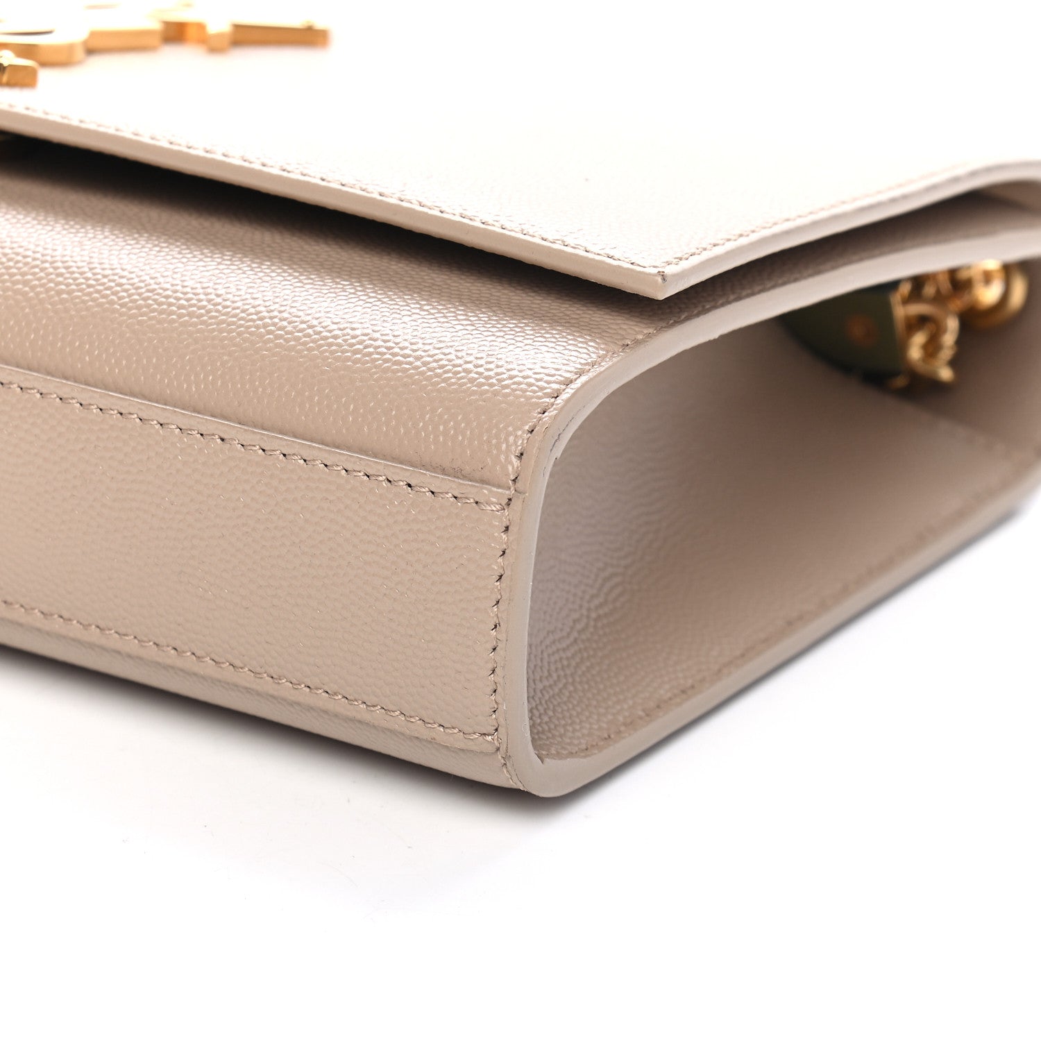 Saint Laurent Grain De Poudre Medium Monogram Kate Satchel Nude Powder 9 of 9