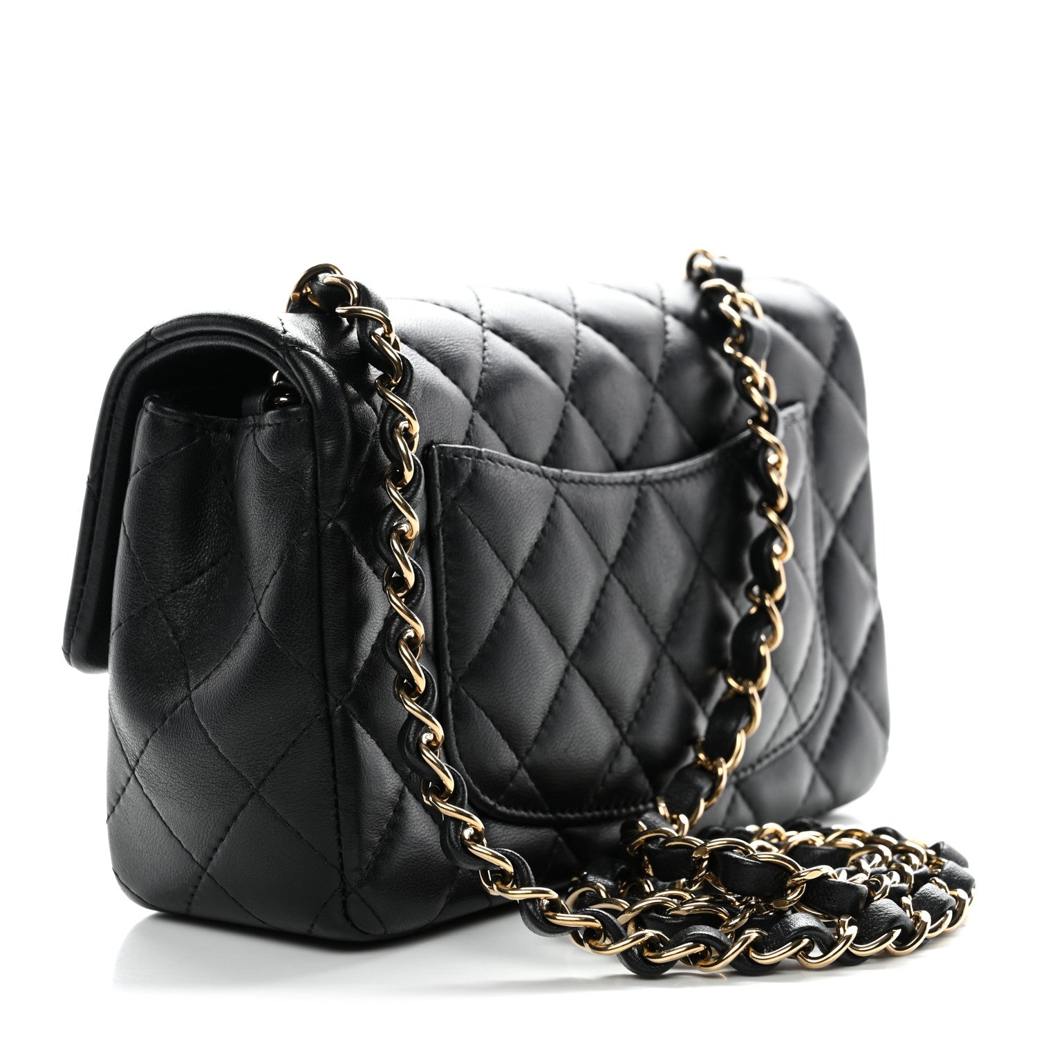 Chanel Lambskin Quilted Mini Rectangular Flap Black 5 of 28