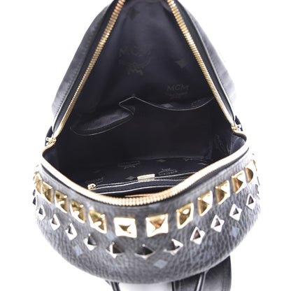 MCM Visetos Studded Small Stark Brock Backpack Black 4 of 8