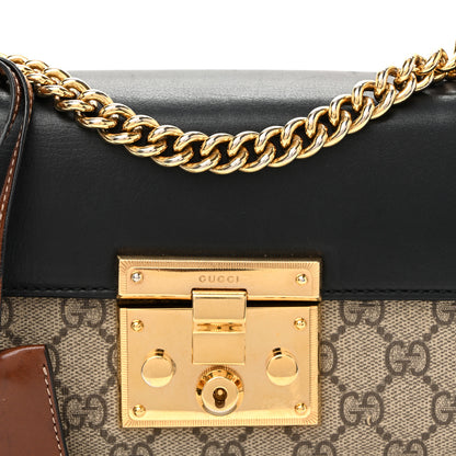 Gucci GG Supreme Monogram Calfskin Small Padlock Shoulder Bag Beige Black Cuir Beige Black Cuir 7 of 12