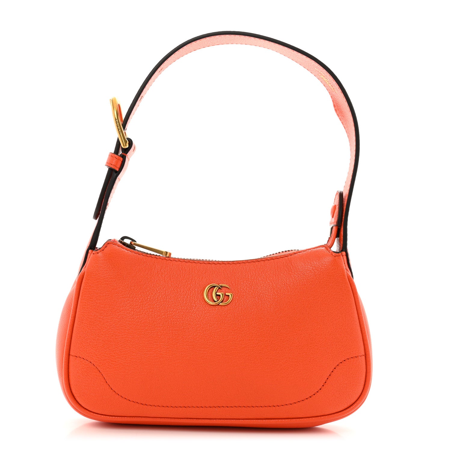 Gucci Goatskin Mini Aphrodite Shoulder Bag Orange 1 of 11