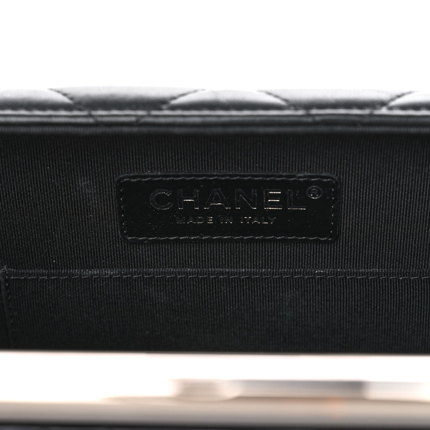 Chanel Quilted Lambskin Metal Bar Clutch Bag Black 6 of 11